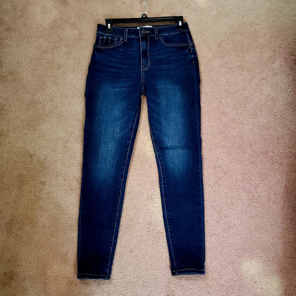 Wax Skinny Jeans Size 7 Dark Blue